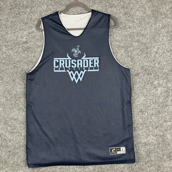 Champro Jersey Mens Large Blue Crusader Basketball Mesh ReversibleSleevelessTank - Picture 1 of 8